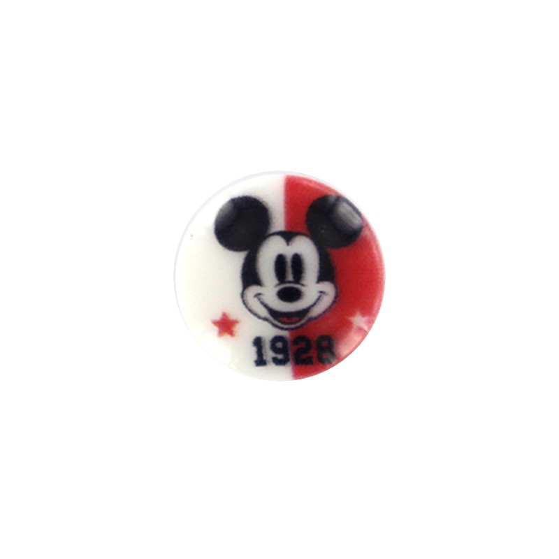 Bouton Disney Mickey 1928 rouge Ma Petite Mercerie