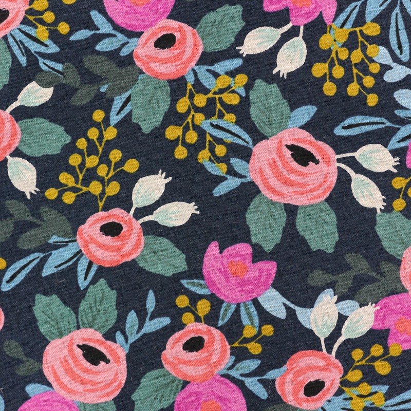 cotton fabric cotton steel rifle paper co flowers black rifle paper co flower