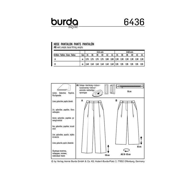 Wide Leg Burda Pattern 6436 Trousers//Pants Culottes