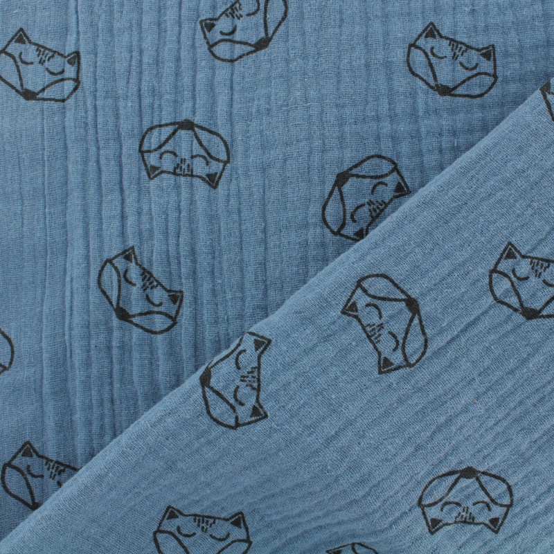tissu net jersey sweat renard bleu tissu net jersey sweat renard bleu
