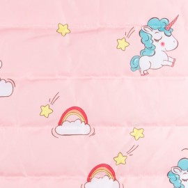♥ Coupon 145 cm X 150 cm ♥ Tissu matelassé nylon doudoune Rainbow - rose