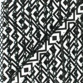 Biais replié bord crochet Géométrique 12 mm - noir x 1m