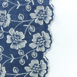 Copper Multi Drapery Upholstery Fabric Embroidered Faux Silk Floral