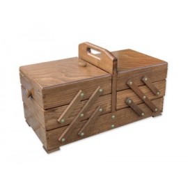 Wooden cantilever Sewing box - Brown