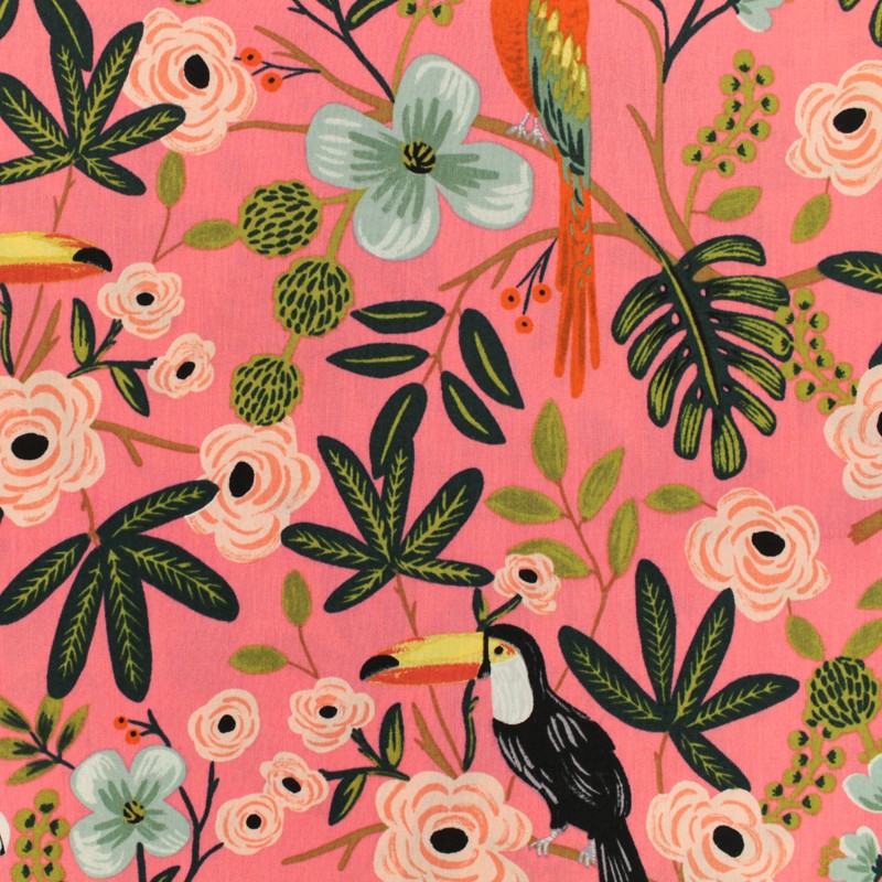 Rayon fabric Cotton Steel Rifle Paper Co. Menagerie Paradise garden