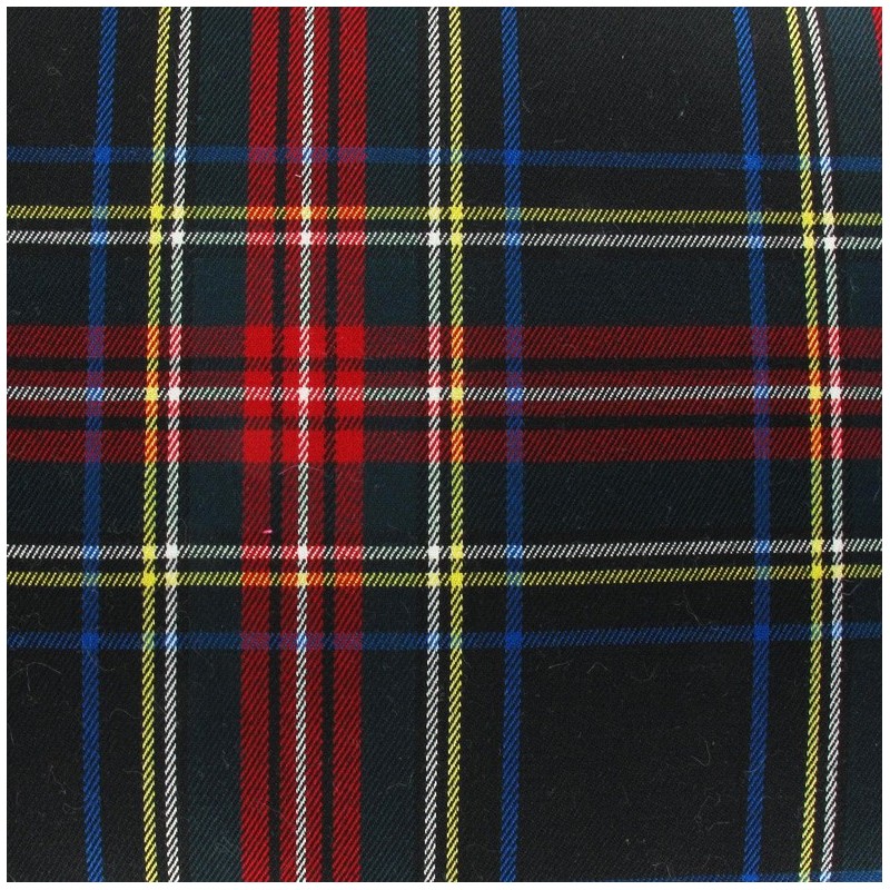 Scottish tartan fabric black Roxburgh
