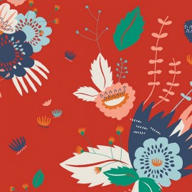 Cotton fabric - red AGF Odessa Traditionale  x 10cm