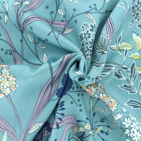 100/% Viscose Tissu Feuille Floral 140 Cm