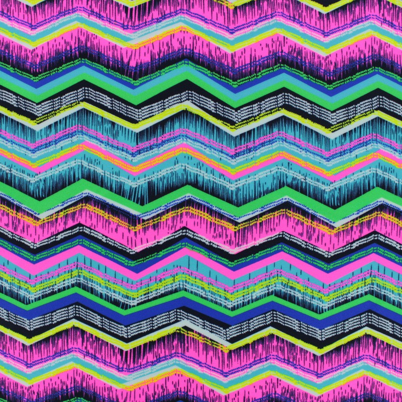 Thick Swimsuit Lycra fabric Neon herringbone