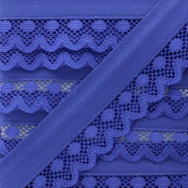 35 mm Lace Bias Binding - Royal Blue Aurora x 1m