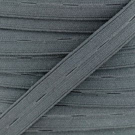 20 mm High Quality Elastic Buttonhole - Grey  x 50cm