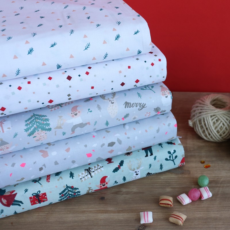 Cotton fabric confetti by Rico Design white MPM