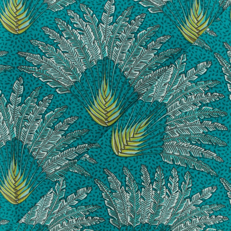 Cretonne cotton fabric Emerald Madagascar MPM