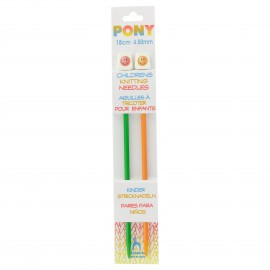 Pony Children Knitting Pins 18cm 4,5 mm - Smiley