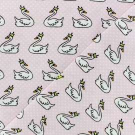 ♥ Coupon 100 cm X 140 cm ♥ Tissu polycoton Swan Princess - rose