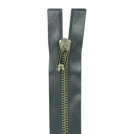 Thin golden metal Separating zipper satiny - grey