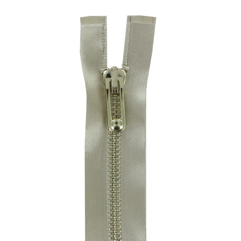Thin golden metal Separating zipper satiny beige Ma Petite Mercerie
