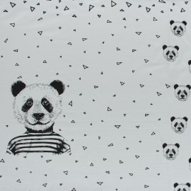White Polycotton Fabric with Trendy Black /& White Pandas Per Metre