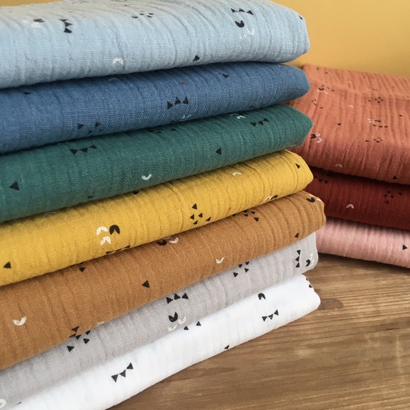 Patterned Double gauze Cotton fabric Eucalyptus Lidingo MPM