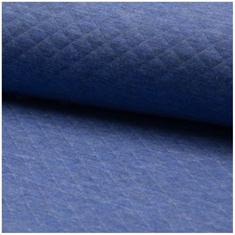 Quilted Jersey fabric singlesided diamond light Denim Blue MPM