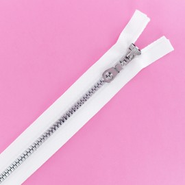 Fermeture Eclair® Séparable Moulée Disco - Blanc/Argent