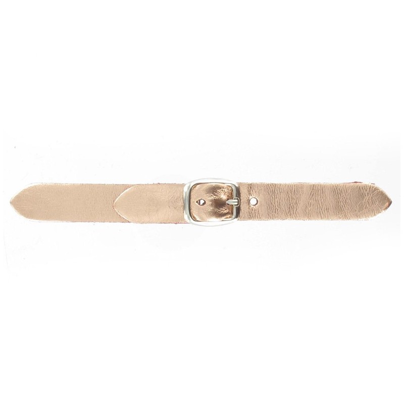 Leather Kilt strap with buckle metallic copper Ma Petite Mercerie