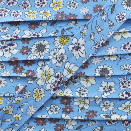 20 mm Frou-Frou Cotton Bias Binding - Myosotis x 1m