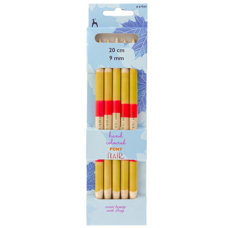 Aiguilles Tricot Double Pointe en Bois 20 cm Pony Flair