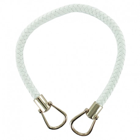 Faux Leather Braided Bag Handles - White