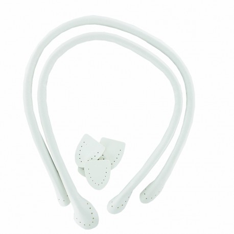 Bell Bottom Faux Leather Bag Handles - Off White