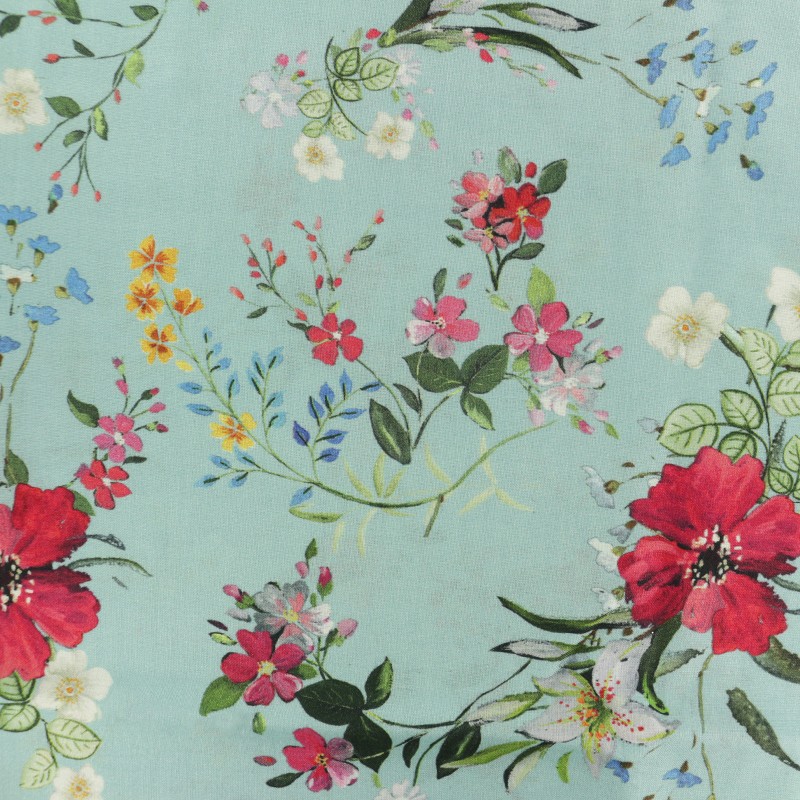 1 M Royal Bleu/Multicolore Imprimé Floral Doux Viscose Robe Tissu Large 58" 1 M Royal Bleu/Multicolore Imprimé Floral Doux Viscose Robe Tissu Large 58"