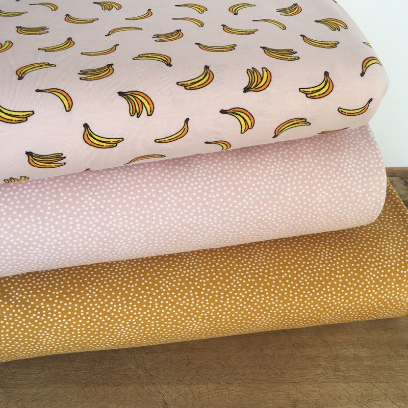 Poppy Oekotex Jersey fabric light pink Bananas MPM