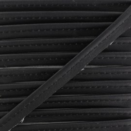 Faux Leather Piping - Black Leka x 1m