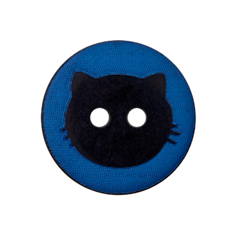 Bouton Polyester Cat Shadow 15 mm Bleu