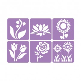 6 Stencils Pack 14 x 14 cm - My Garden