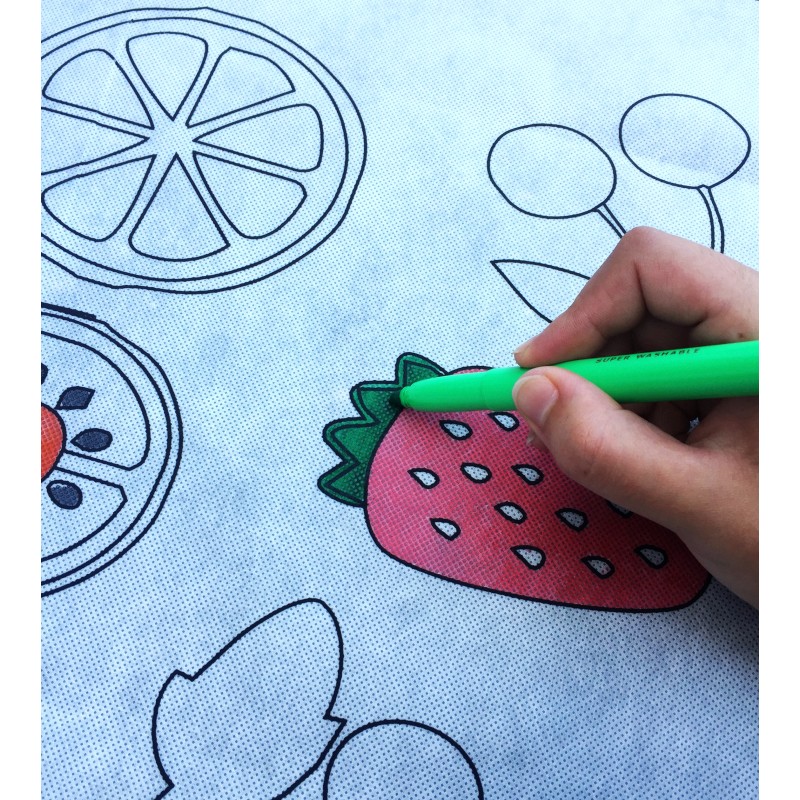 Coloring Tablecloth Fruits