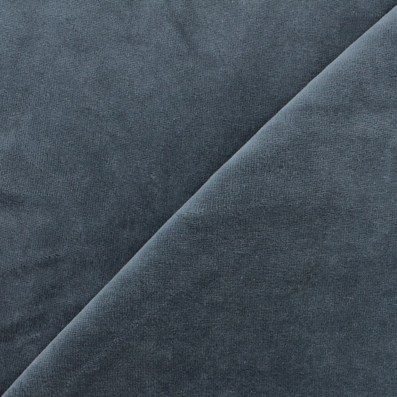 Matte jersey velvet fabric dark grey Bettina MPM