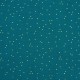 Tissu double gaze de coton pois doré - paon x 10cm