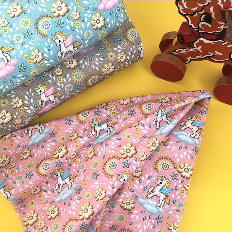 Cotton Jersey fabric blue Small Pegasus MPM