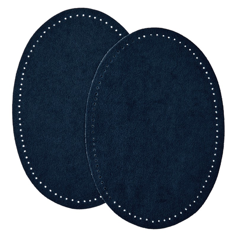 Suede Iron On Knee and Elbow Pads Navy Blue