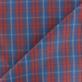 ♥ Coupon 120 cm X 150 cm ♥  Cotton fabric - Blue/red Rennie