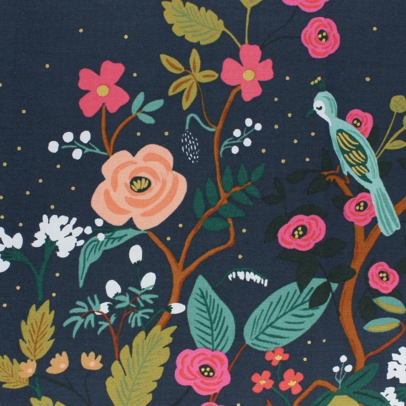Rifle Paper Co. Cotton fabric Navy Growing Garden MPM