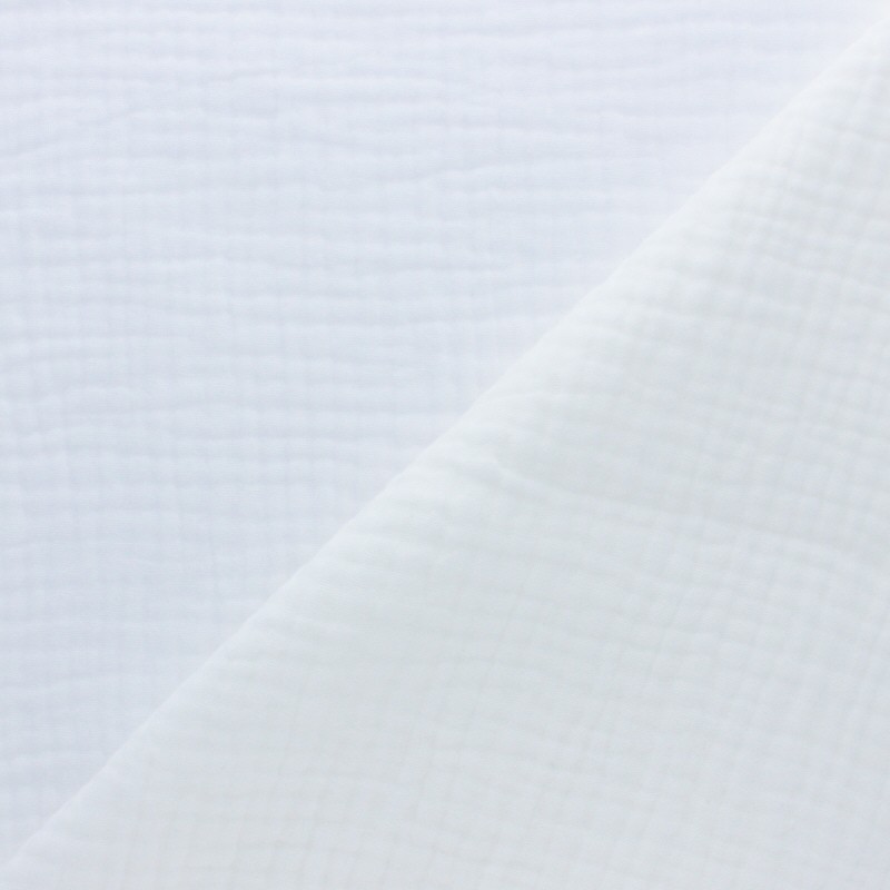 Plain Triple gauze Cotton fabric white Ma Petite Mercerie