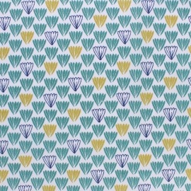 Tissu coton cretonne Oadi - vert x 10cm