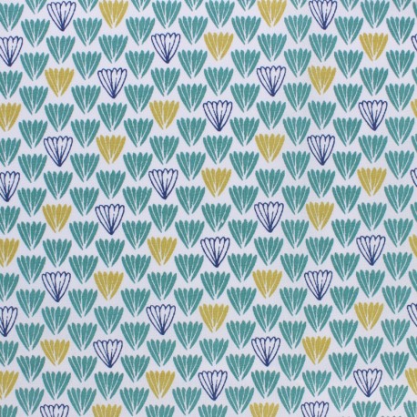Tissu coton cretonne Oadi - vert x 10cm