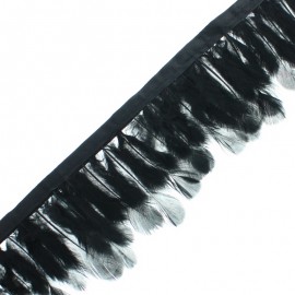 Galon Plumes Véritables Lido 7 cm - Noir x 50cm