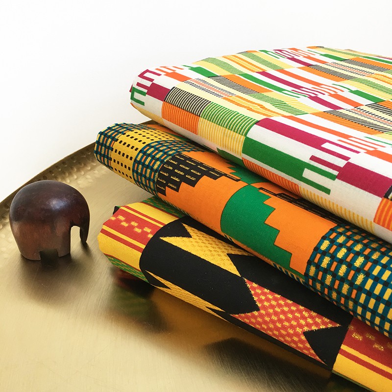 Glitter African Wax print fabric Yellow Bontioli Ma Petite Mercerie