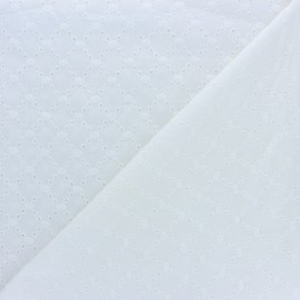 Tissu Voile de coton broderie anglaise Portobello - blanc x 10cm
