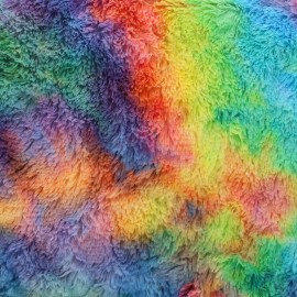 Faux sheep fur fabric - Pop Tie and Dye x 10cm
