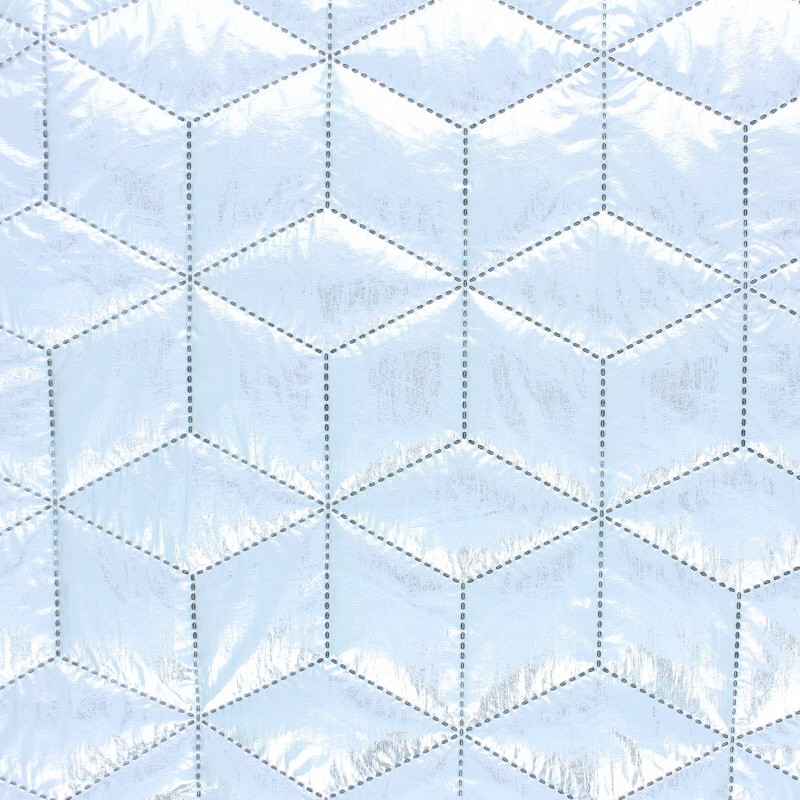 Nylon quilted lining fabric silver Cubix MA PETITE MERCERIE